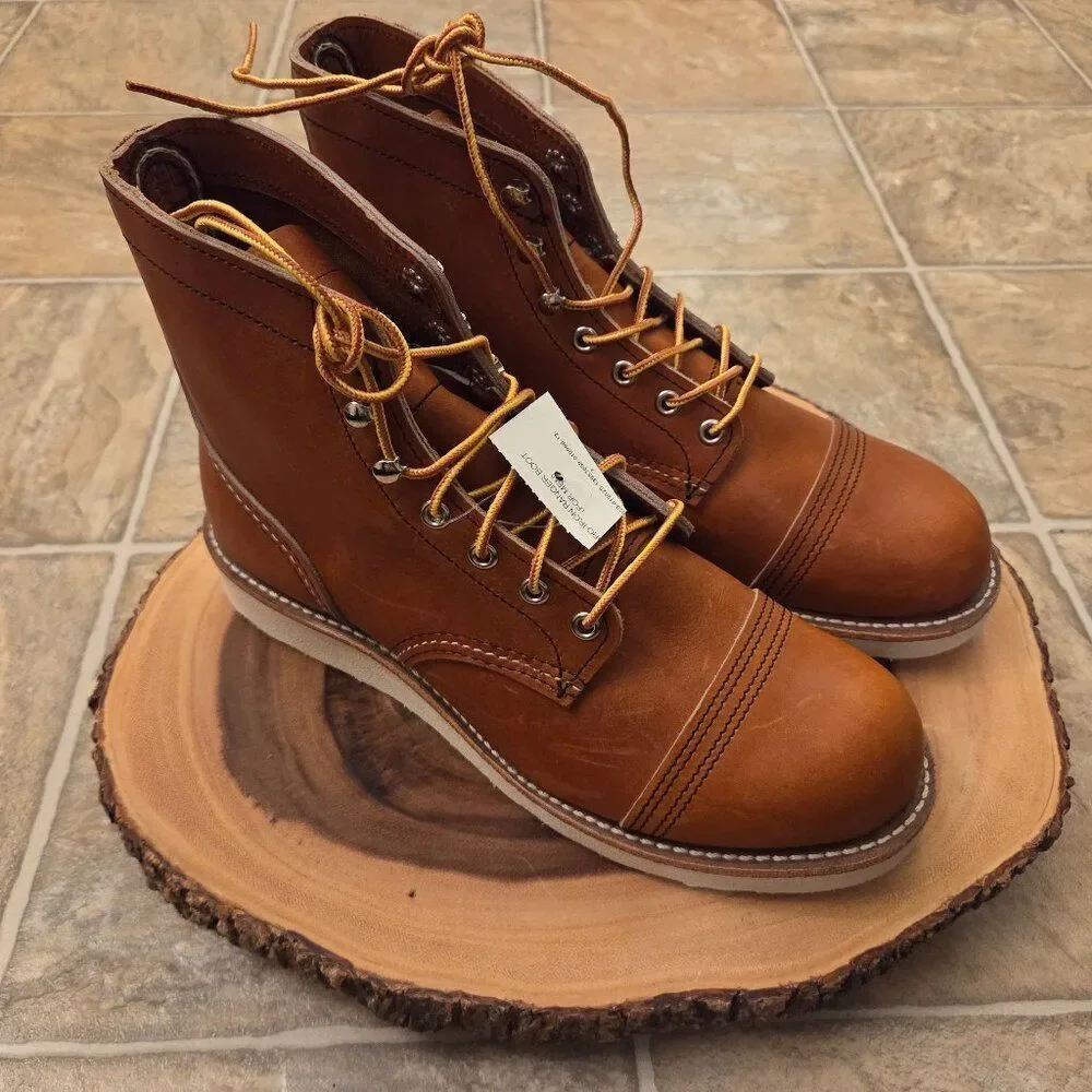 Red Wing Iron Ranger Traction Tred Mens Boot Size 7.5 Oro Legacy Leather 6 Inch